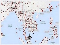 634 مکان احتمالی فرود هواپیمای مالزی!